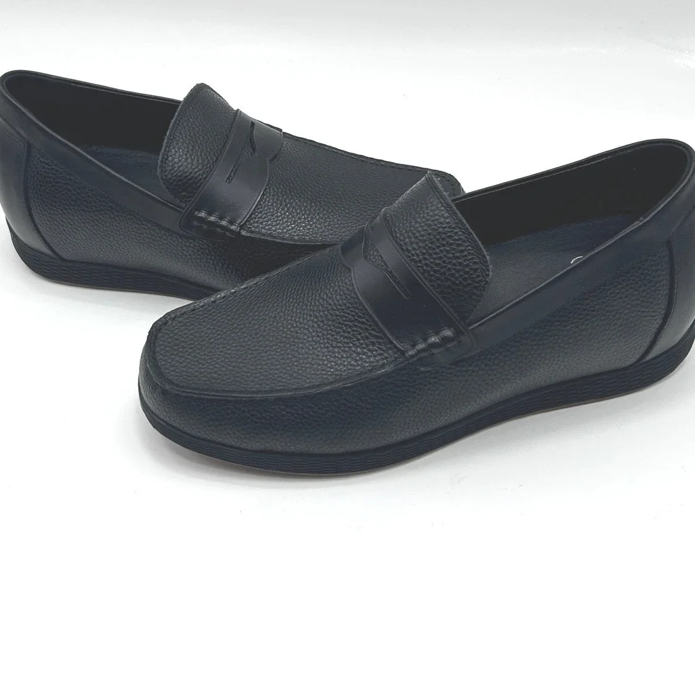CALTO Black Penny Loafer Elevator Shoes S1090 Size 9 NWOT Genuine Leather